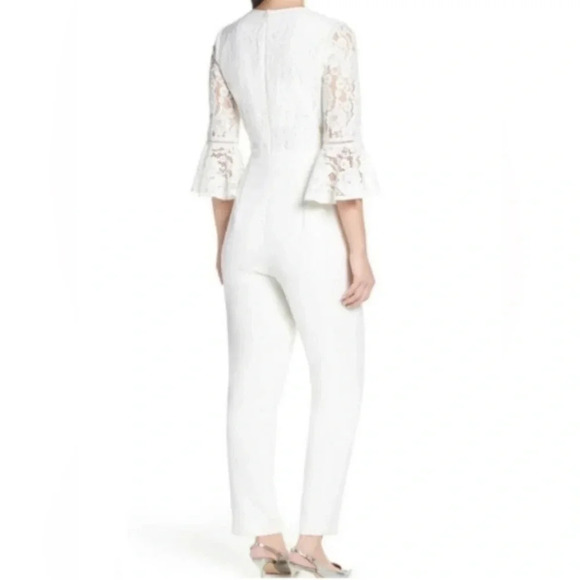 Eliza J Winter Off White Cream Lace Jumpsuit - Picture 4 of 12